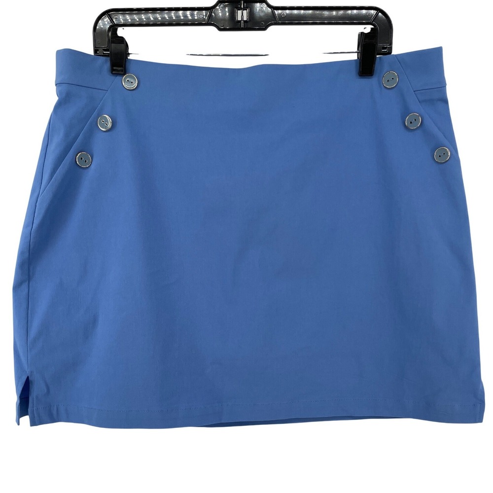 Rafaella Comfort Skort Womens XL Blue Travel Nautical Preppy Stretch Mini Skirt